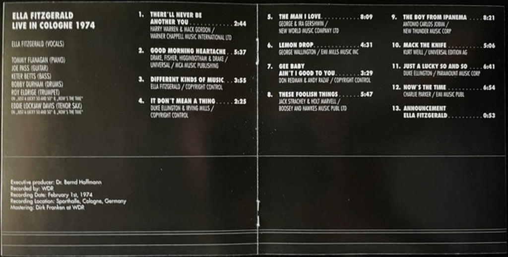 Ella Fitzgerald – Live In Cologne 1974 Music CD