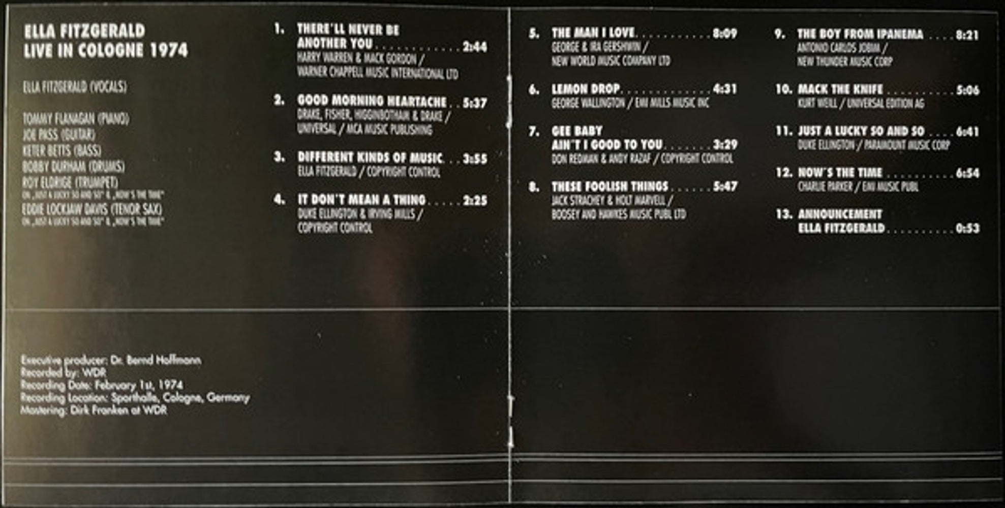 Ella Fitzgerald – Live In Cologne 1974 Music CD