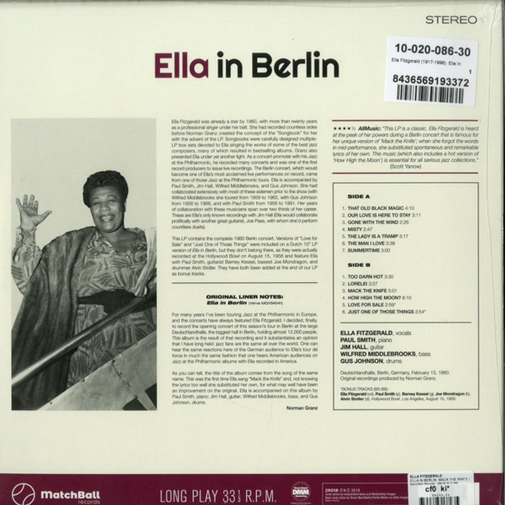 Ella Fitzgerald – Mack The Knife: Ella In Berlin (LP Vinyl) Vinyl Record