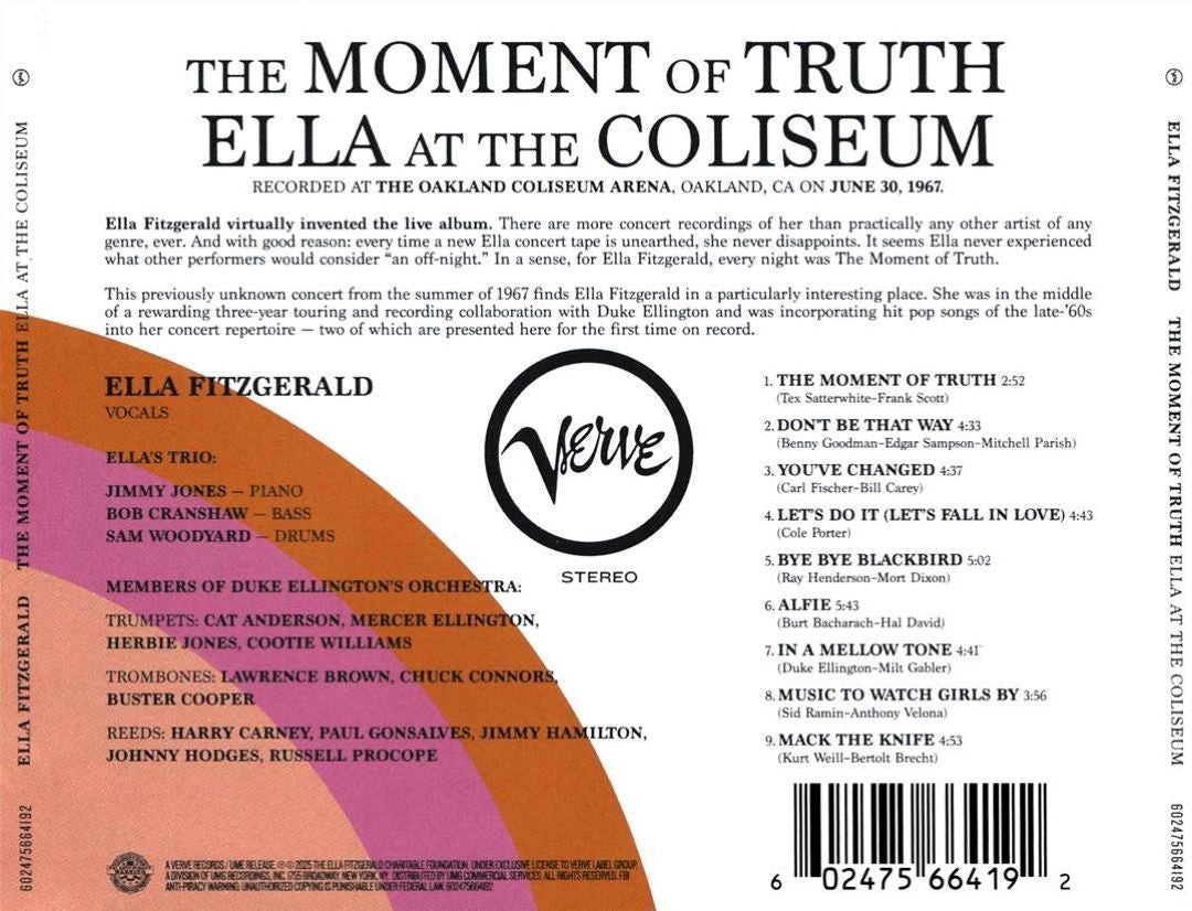 Ella Fitzgerald – Moment Of Truth: Ella At The Coliseum Music CD