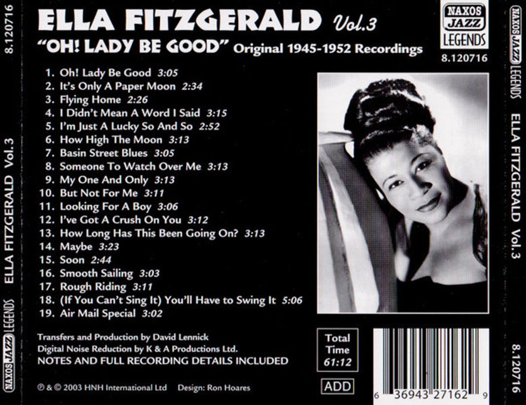 Ella Fitzgerald – Oh! Lady Be Good, Volume 3 Music CD