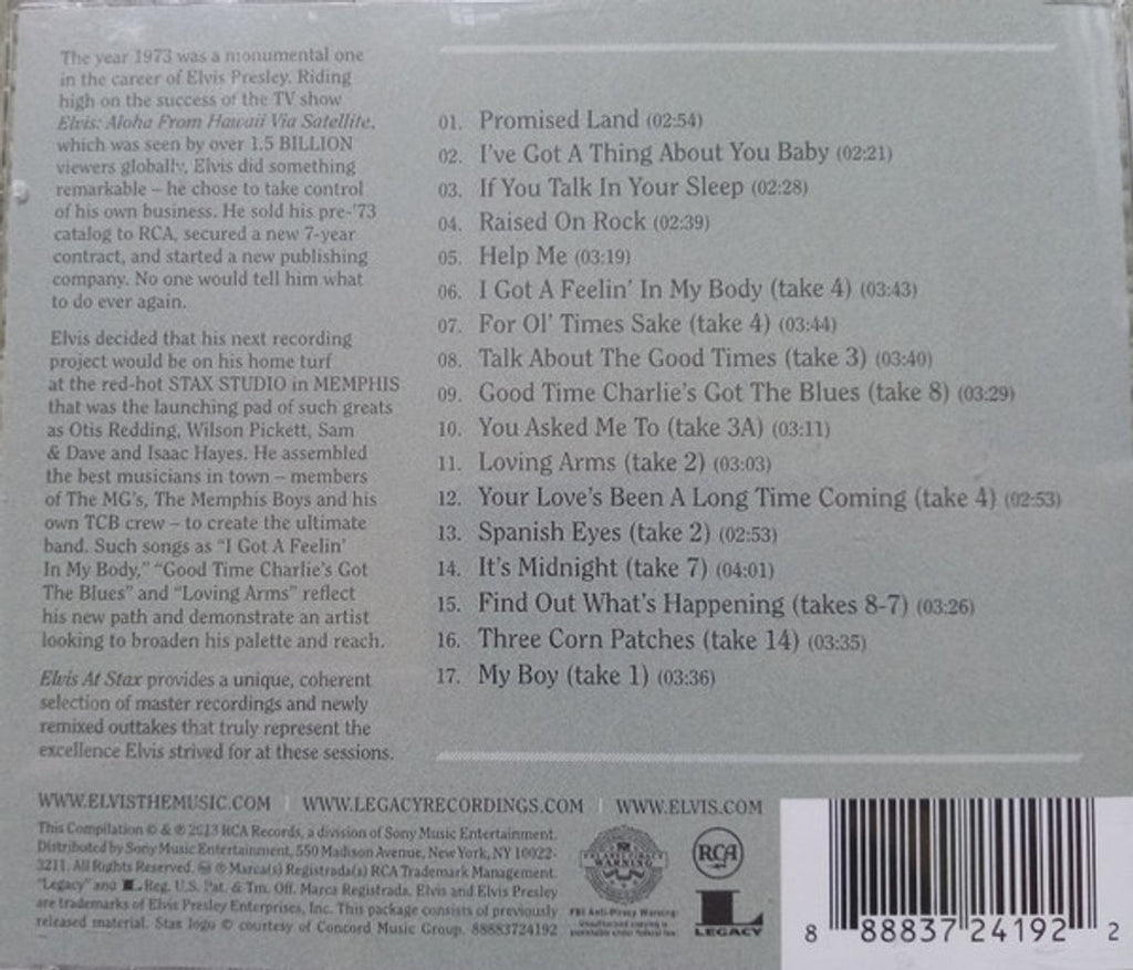 Elvis Presley – Elvis at Stax Music CD