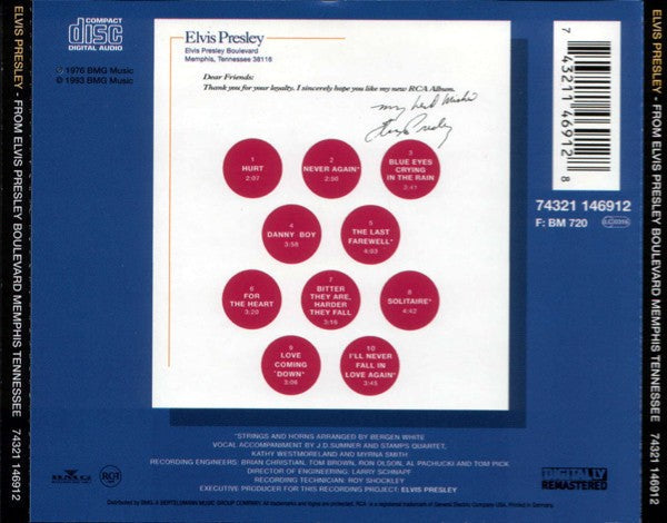 Elvis Presley – From Elvis Presley Boulevard, Memphis, Tennessee Music CD