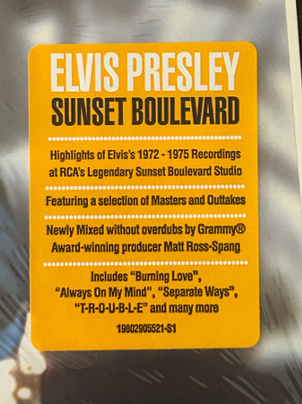 Elvis Presley – Sunset Boulevard (2-LP Vinyl) Vinyl Record
