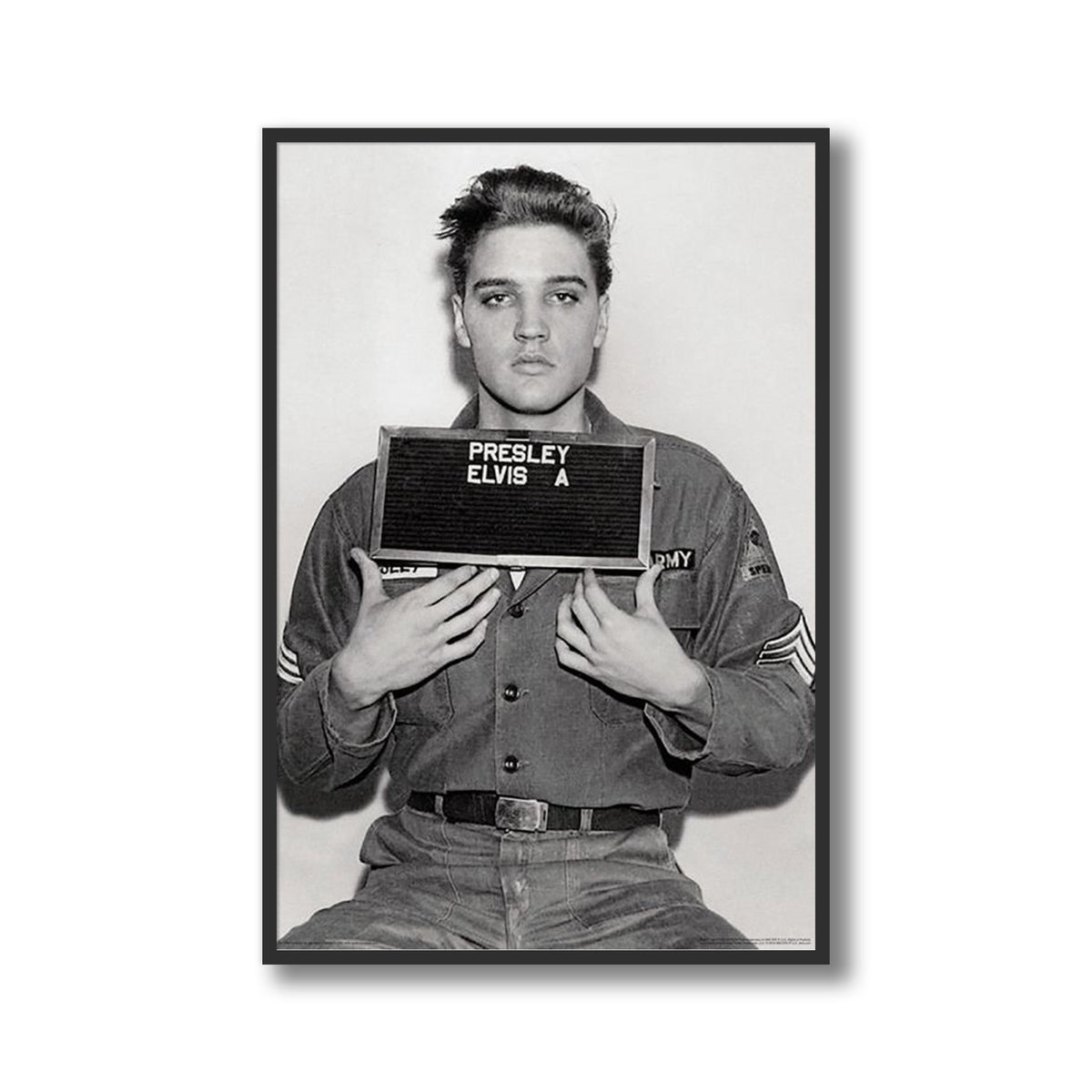 Elvis Presley Military Enlistment Photo Framed Poster