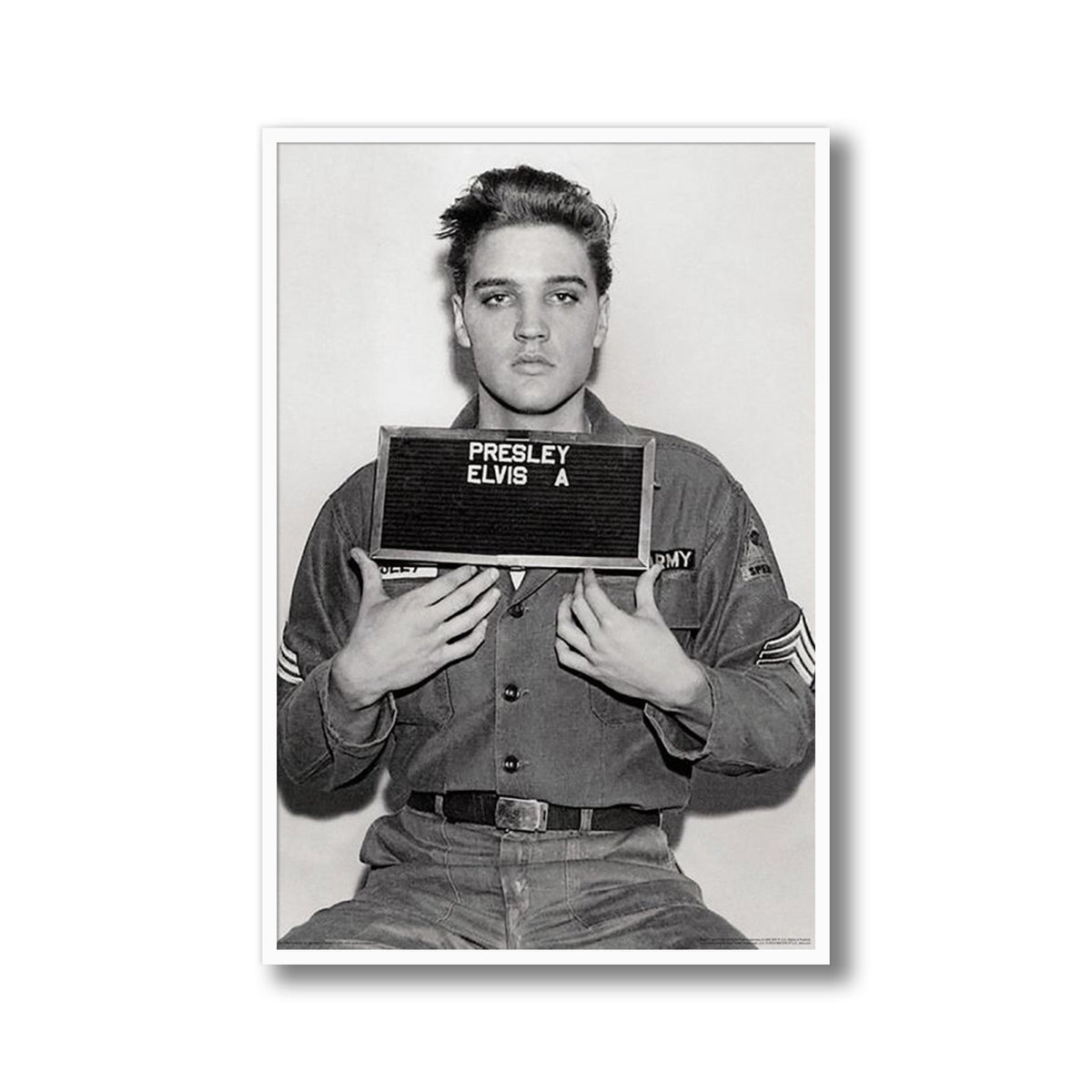 Elvis Presley Military Enlistment Photo Framed Poster