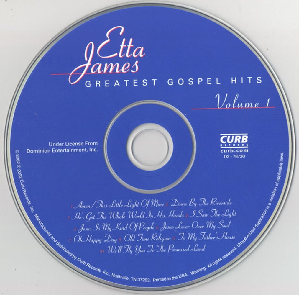 Etta James – Greatest Gospel Hits, Vol. 1 Music CD