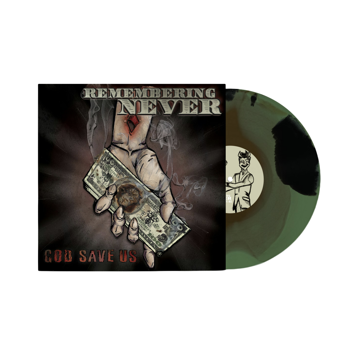 Remembering Never - God Save Us LP (Exclusive - Limited to 250, Gold/Olive/Black Vinyl) Vinyl Record