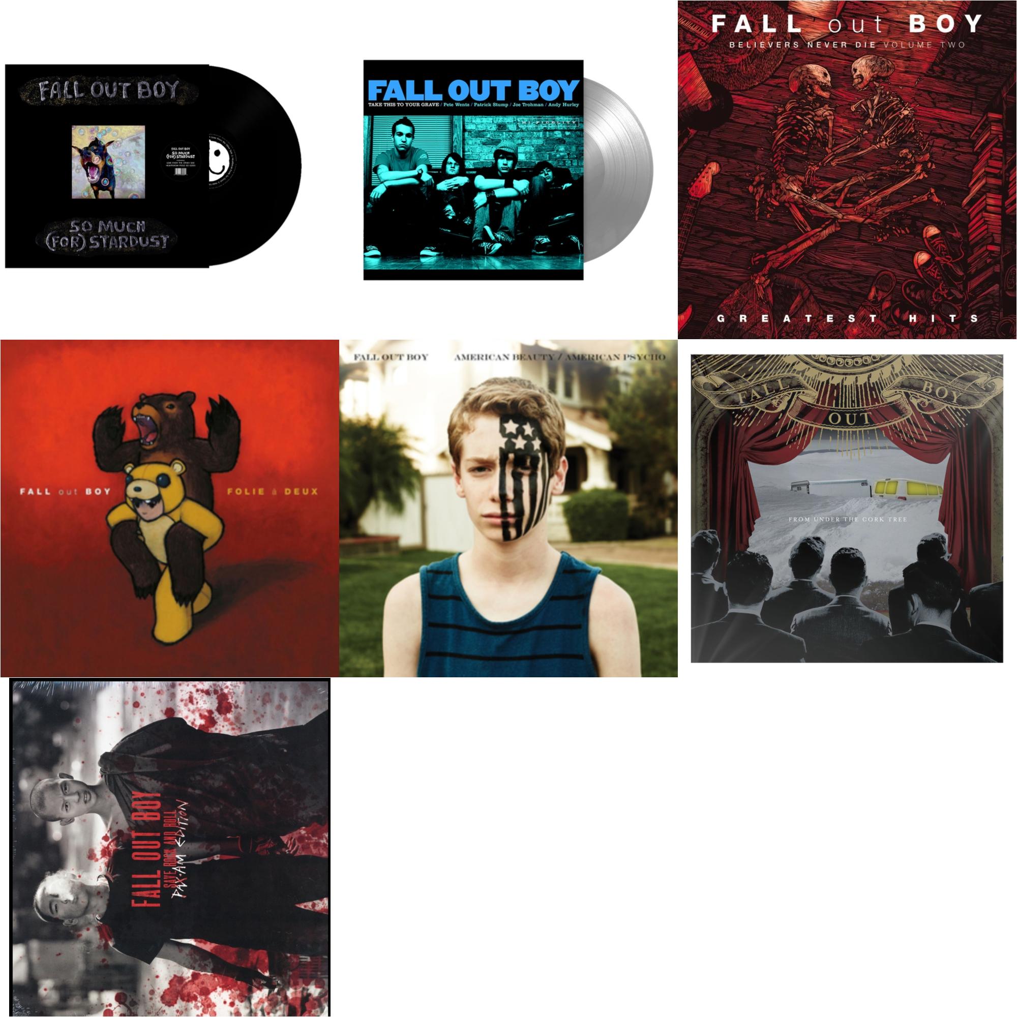 Fall Out Boy - So Much (For) Stardust & Take This To Your Grave (Fbr 25Th Anniversary Edition/Silver LP Vinyl) & Believers Never Die (Vol. 2) & Folie A Deux & American Beauty / American Psycho & From Under The Cork Tree & Save Rock & Roll (2