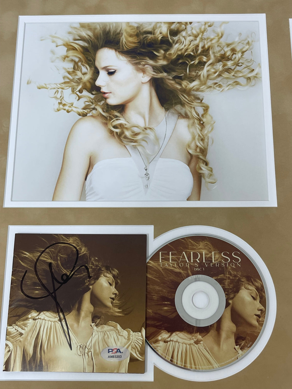 Taylor Swift Signed CD Cover Framed PSA/DNA Fearless Autographed