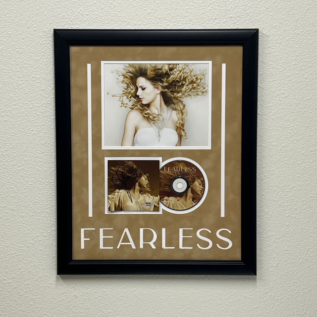 Taylor Swift Signed CD Cover Framed PSA/DNA Fearless Autographed
