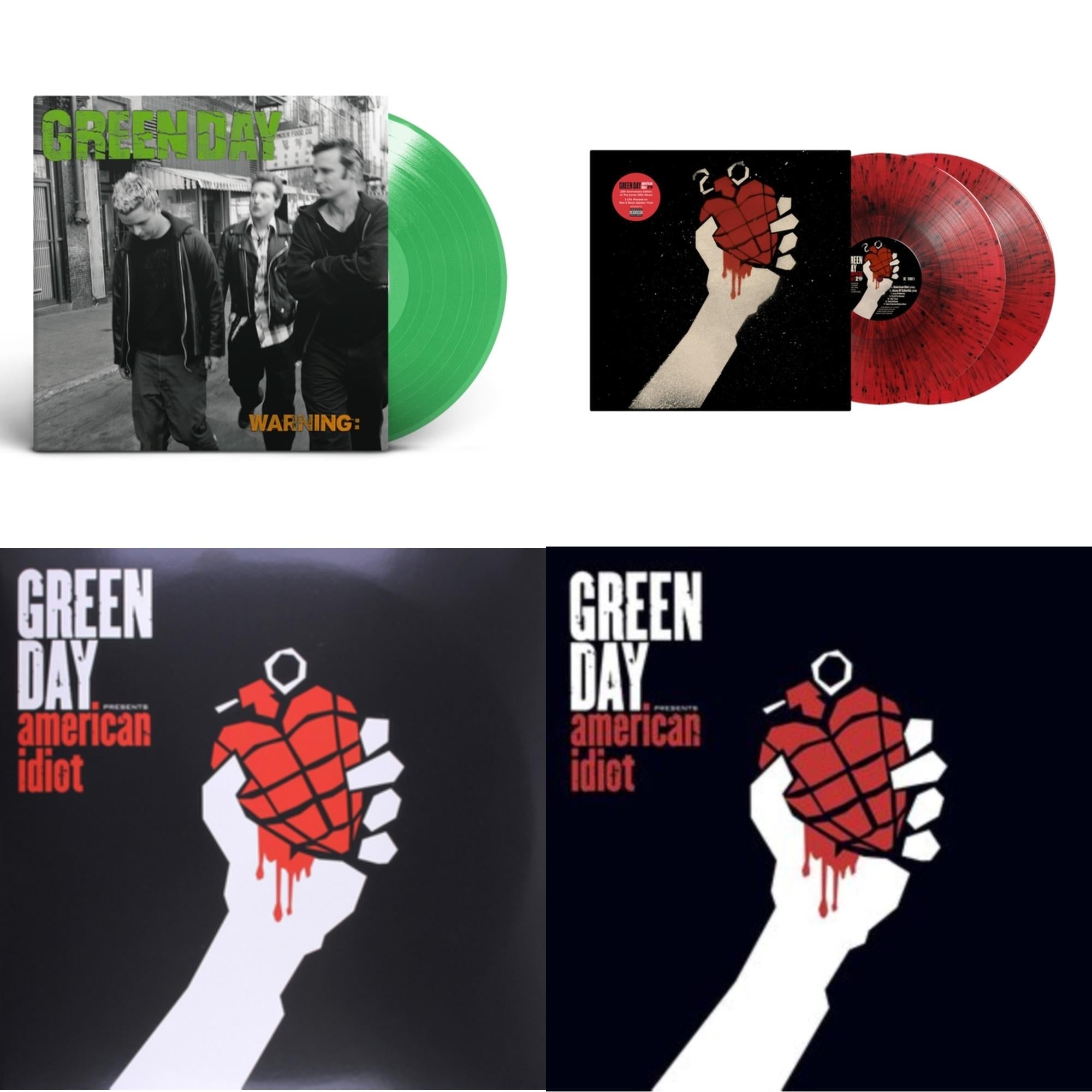 Warning (Fluorescent Green LP Vinyl) & American Idiot (2LP/Red & Black Splatter Vinyl) & American Idiot & American Idiot (W/Poster)