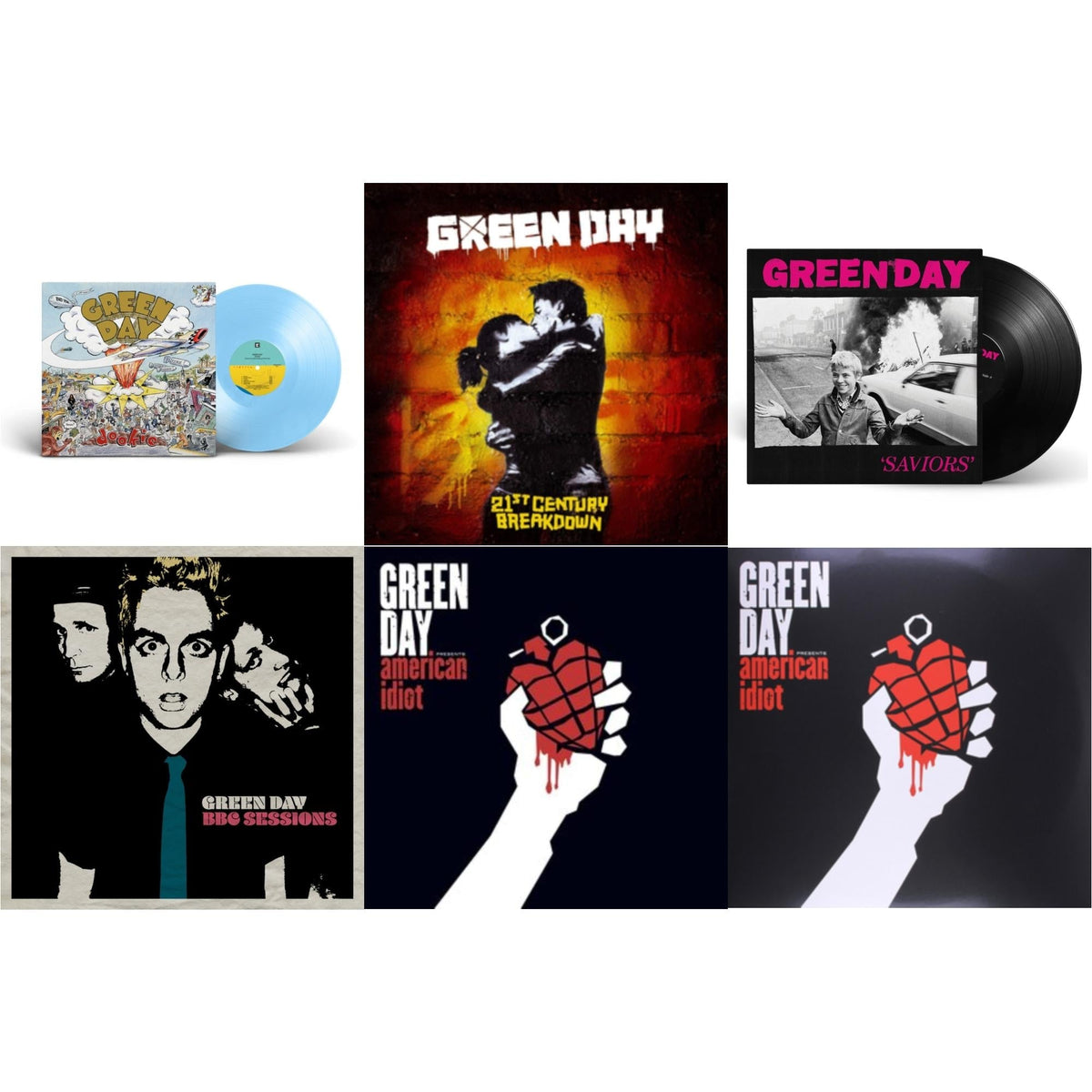 Dookie (X) (Baby Blue LP Vinyl) & Saviors & American Idiot & Bbc Sessions (X) (2LP) & 21St Century Breakdown & American Idiot (W/Poster)