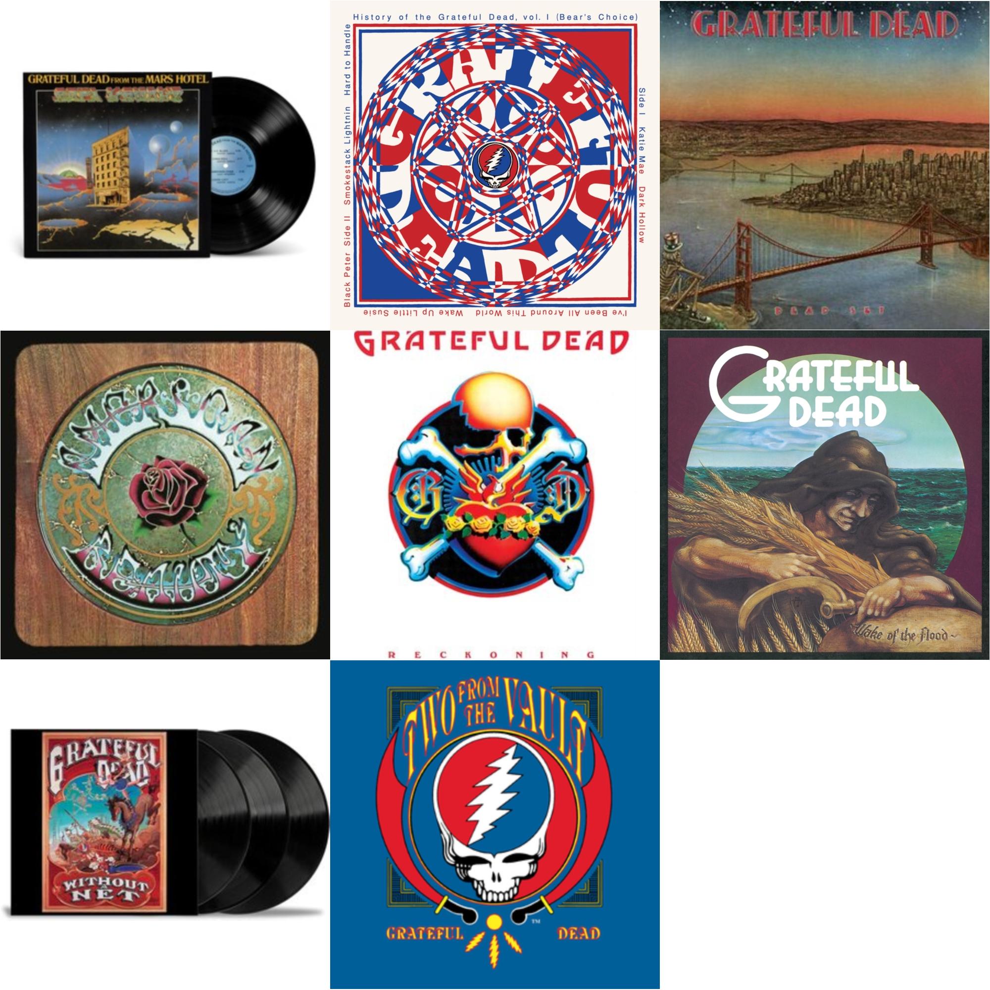 From The Mars Hotel (50Th Anniversary/Remaster) & Reckoning (2LP) & Dead Set (X) (2LP) & Without A Net (3LP) & Wake Of The Flood (50Th Anniversary Remaster) & History Of The Grateful Dead Vol. 1 & American Beauty & Two From The Vault