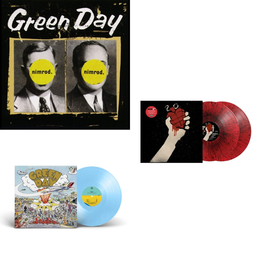 Dookie (X) (Baby Blue LP Vinyl) & American Idiot (2LP/Red & Black Splatter Vinyl) & Nimrod