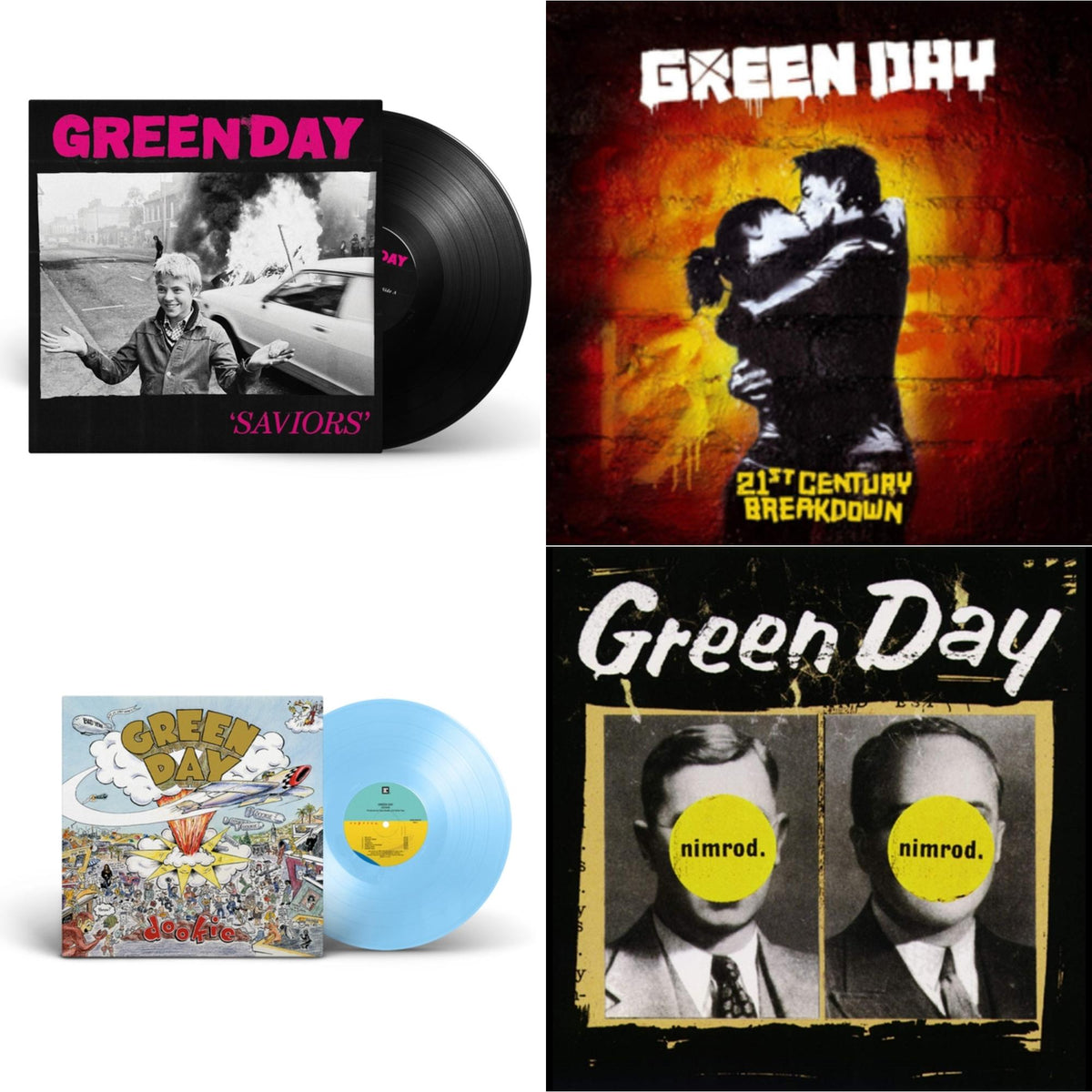 Green Day - Dookie (X) (Baby Blue LP Vinyl) & Saviors & Nimrod & 21St Century Breakdown
