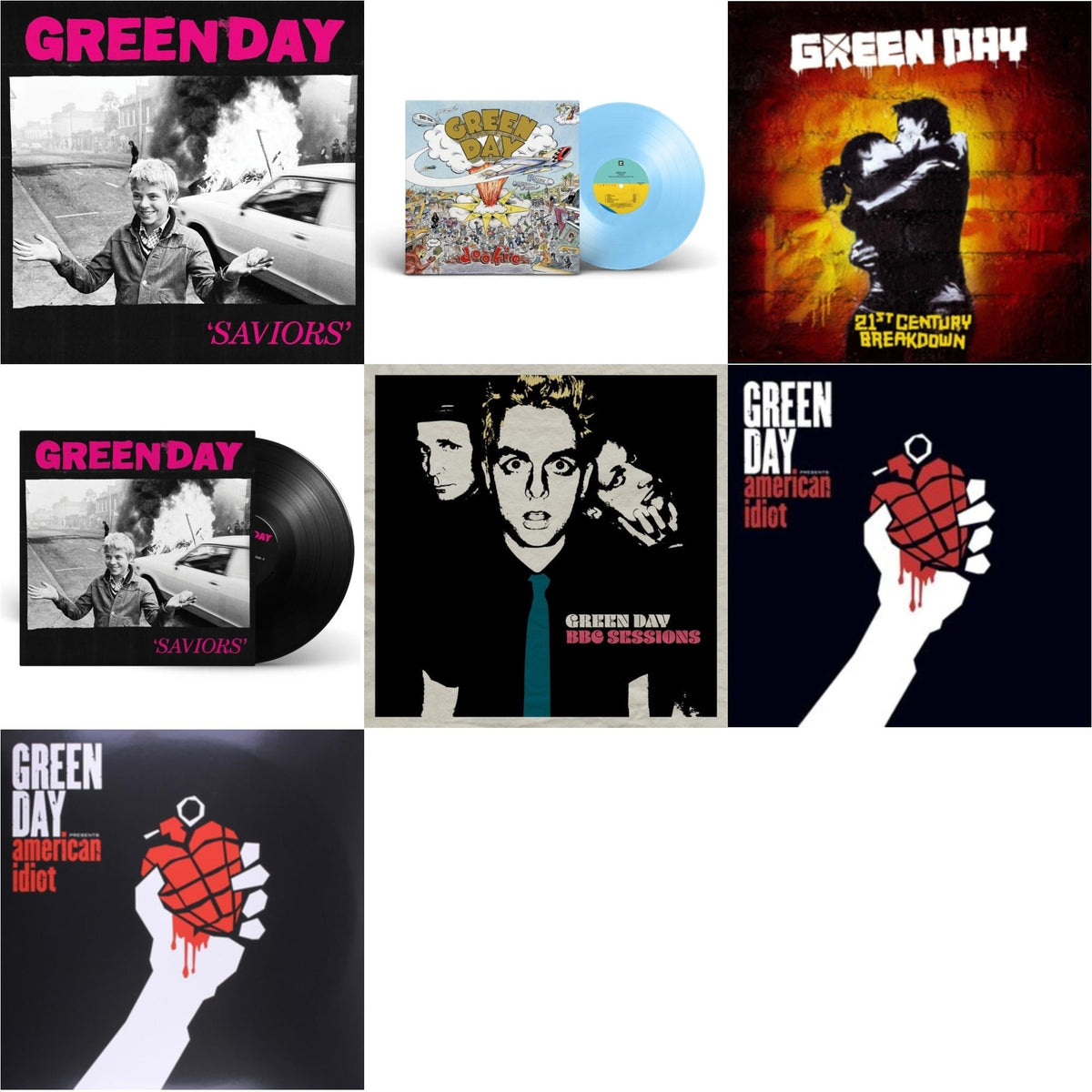 Dookie (X) (Baby Blue LP Vinyl) & Saviors (180G/Deluxe LP Vinyl) & Saviors & American Idiot & Bbc Sessions (X) (2LP) & 21St Century Breakdown & American Idiot (W/Poster)