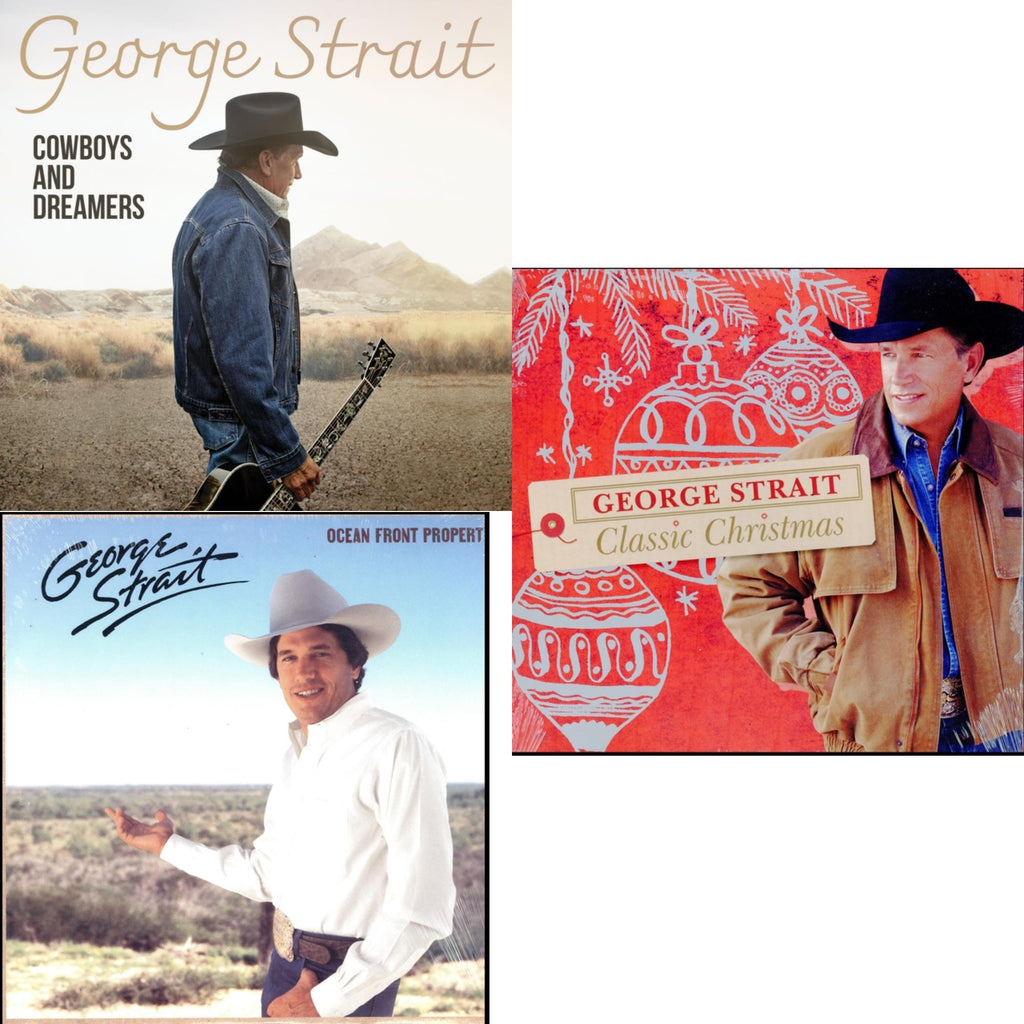 George Strait - Cowboys & Dreamers (2LP) & Ocean Front Property (LP) & Classic Christmas (LP)