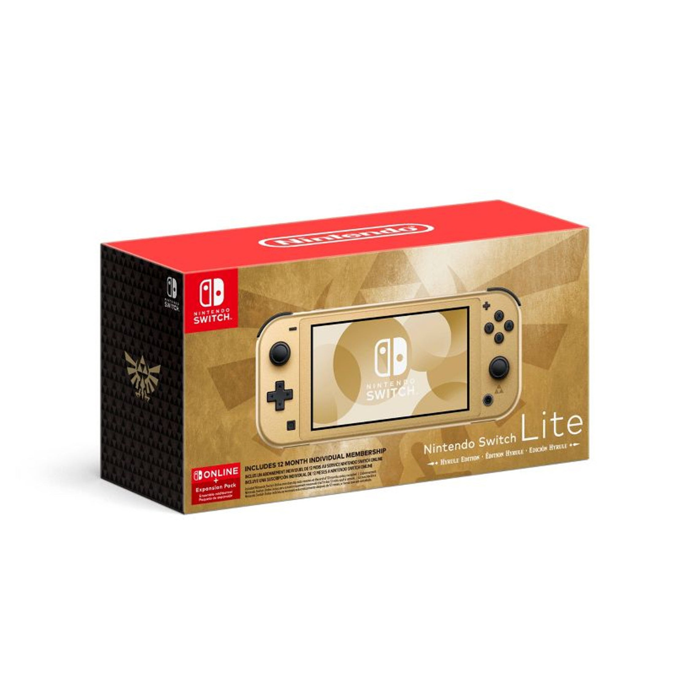 Switch Lite Console - Hyrule Edition with Bonus Nintendo Switch Online + Expansion Pack