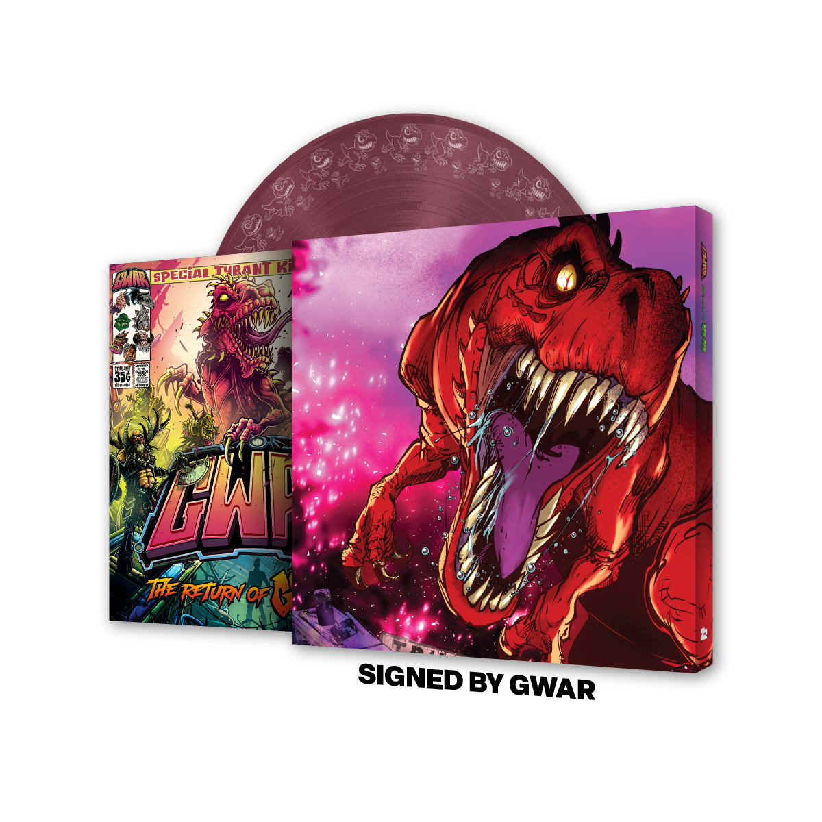 GWAR The Return of Gor Gor Signed Platinum Edition Comic Book + Vinyl LP (Limited Edition Fruit Punch) Vinyl Record