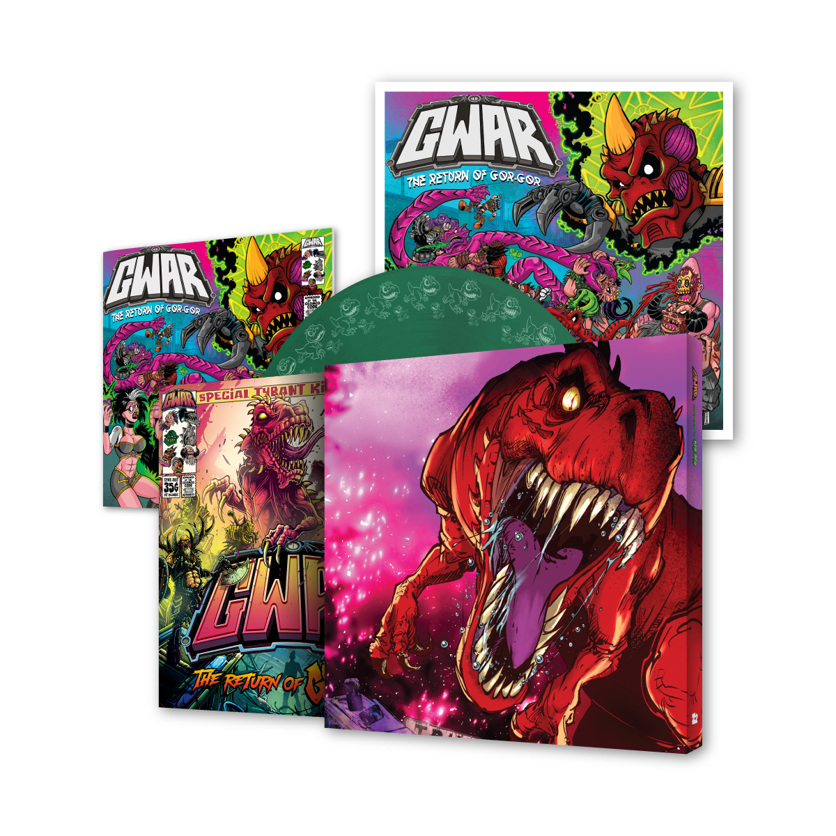 GWAR The Return of Gor Gor Deluxe Comic Book + Vinyl LP (Limited Edition Evergreen) Vinyl Record