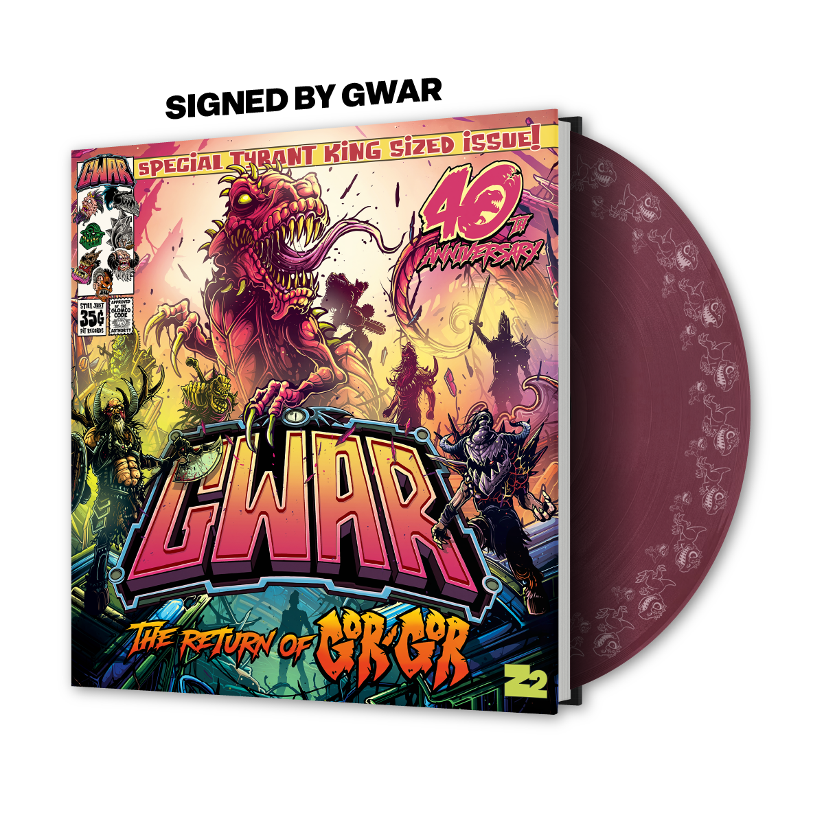 GWAR The Return of Gor Gor Signed Platinum Edition Comic Book + Vinyl LP (Limited Edition Fruit Punch) Vinyl Record