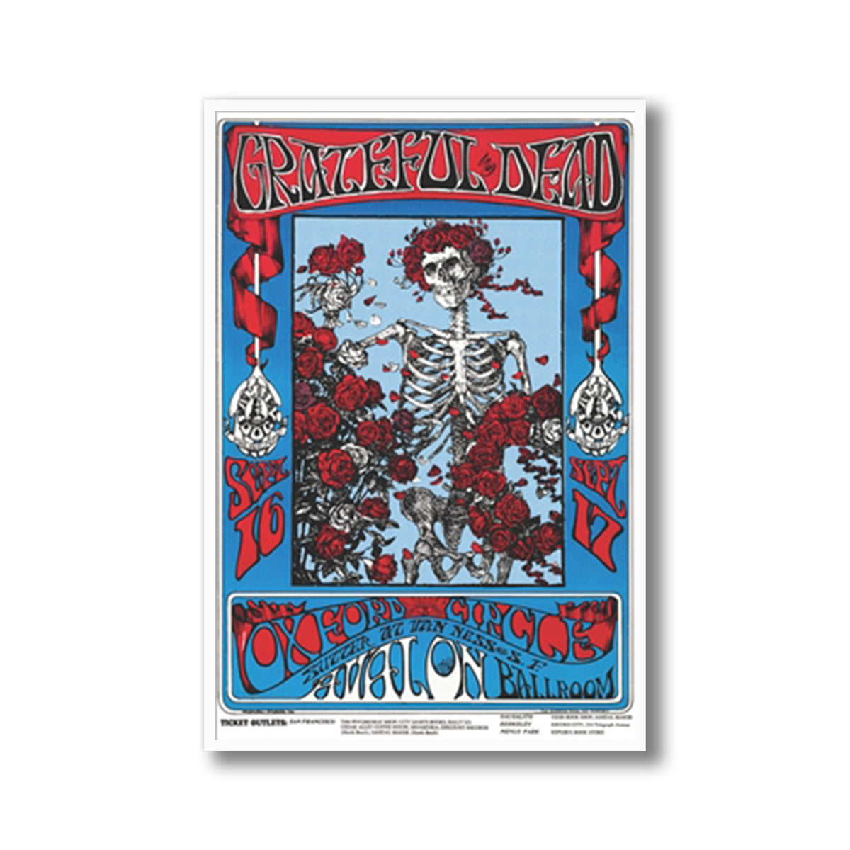 Grateful Dead Avalon Ballroom 1966 Framed Poster