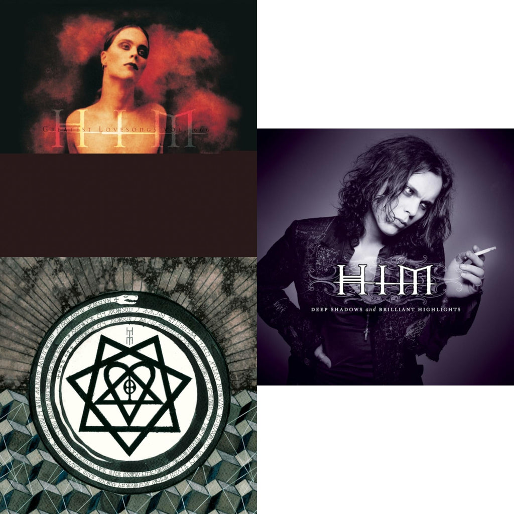 Him - Deep Shadows & Brilliant Highlights (Clear LP Vinyl) & Greatest Lovesongs Vol. 666 (Clear LP Vinyl) & Tears On Tape (Clear LP Vinyl)