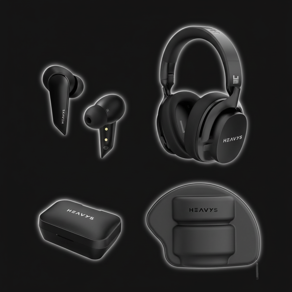 Heavys H1H Headphones + Earbuds Bundle