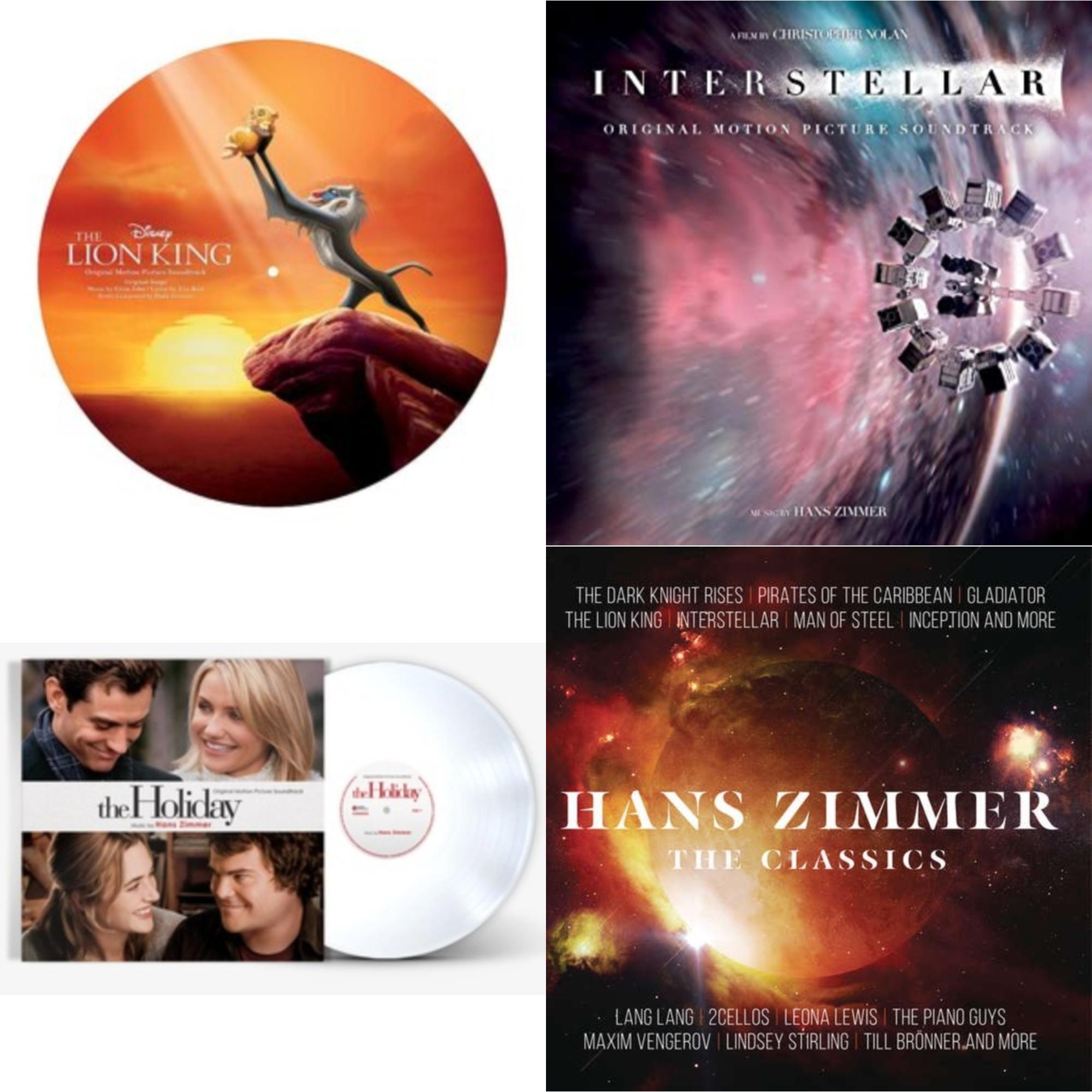 Hans Zimmer - Lion King Ost (Picture Disc) & Interstellar Ost & Holiday Ost (White LP Vinyl) & Classics (2LP/180G/Gatefold)