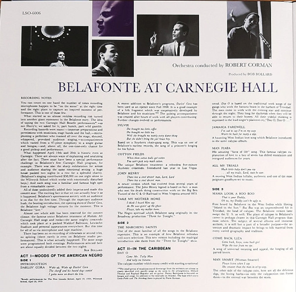 Harry Belafonte – Belafonte At Carnegie Hall (2-LP Vinyl) Vinyl Record
