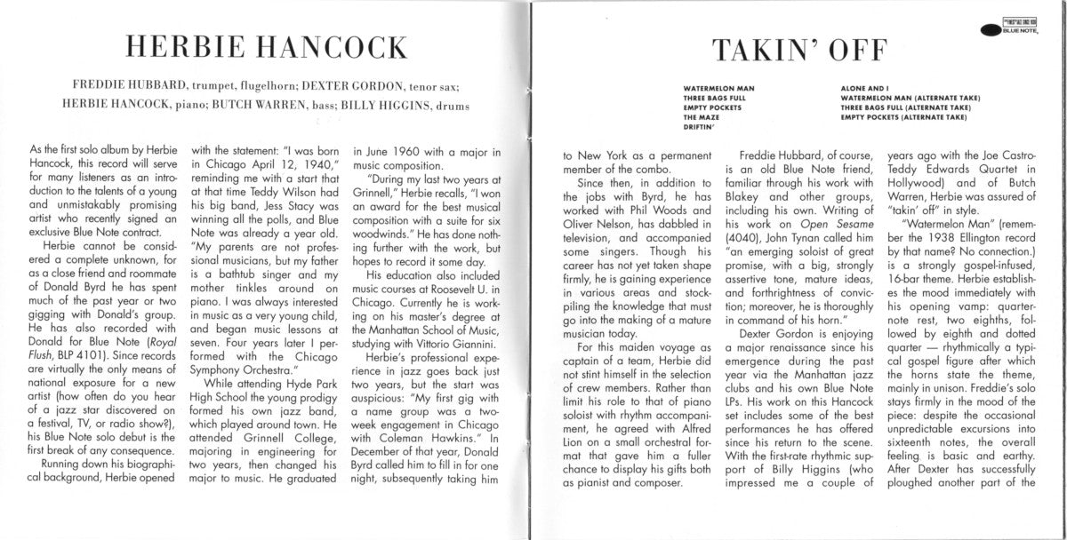 Herbie Hancock – Takin' Off (LP Vinyl) Vinyl Record