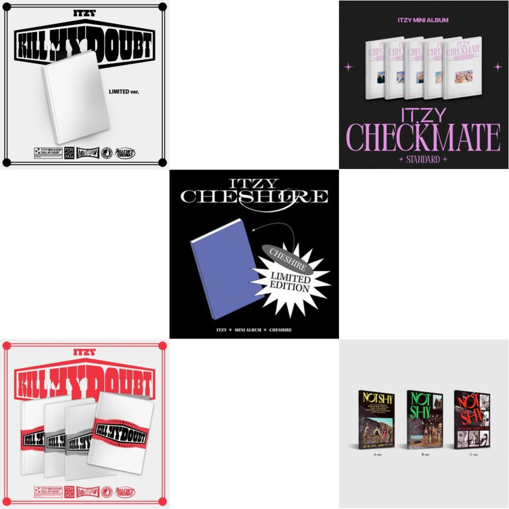 Itzy - Kill My Doubt (Limited Edition) & Kill My Doubt (Standard) & Cheshire (Limited Edition) & Checkmate (Standard Edition) & Not Shy - CD Bundle