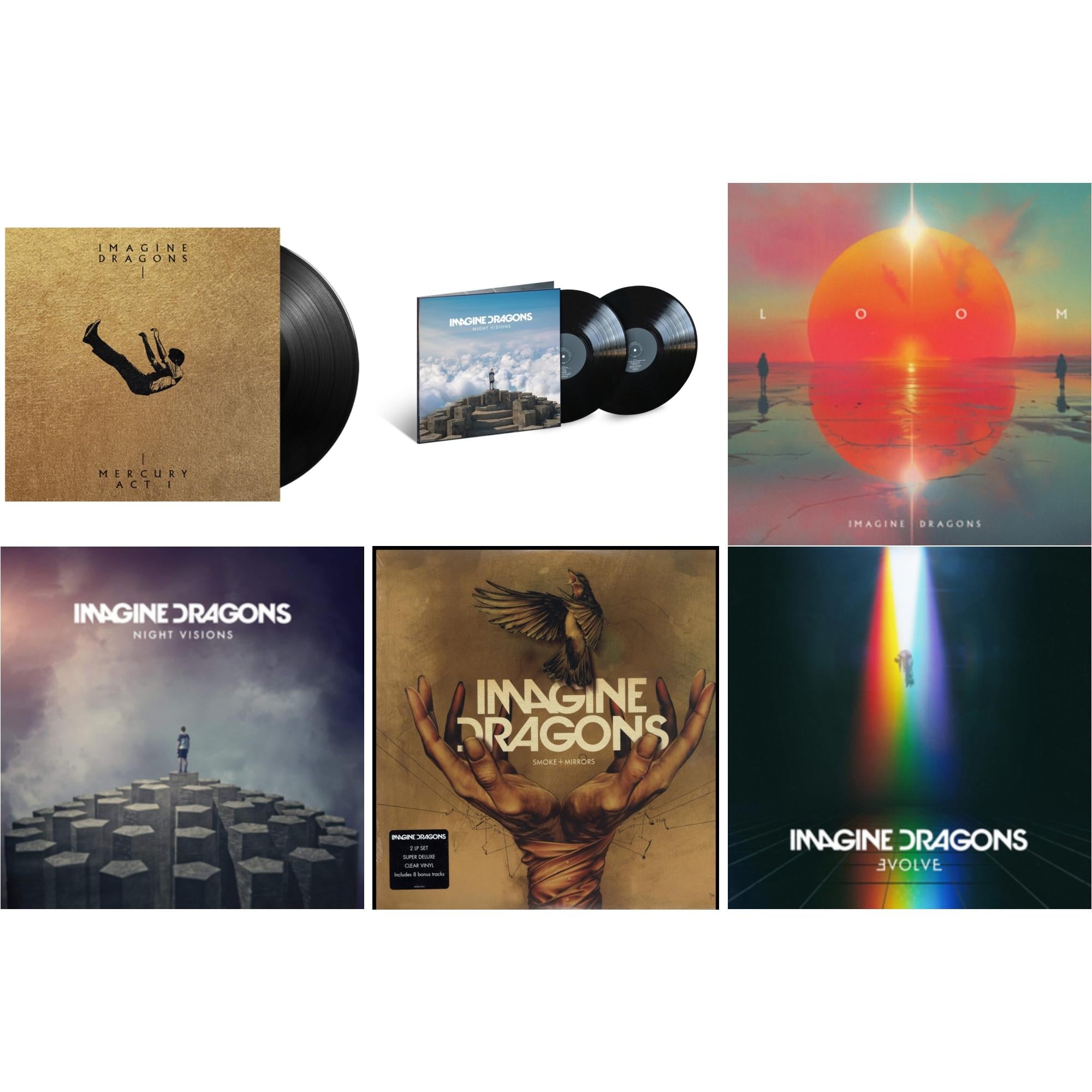 Mercury – Act 1 & Night Visions: Expanded Edition (2LP) & Loom (Translucent Coke Bottle Green LP Vinyl) & Night Visions & Smoke + Mirrors (Deluxe Edition) & Evolve