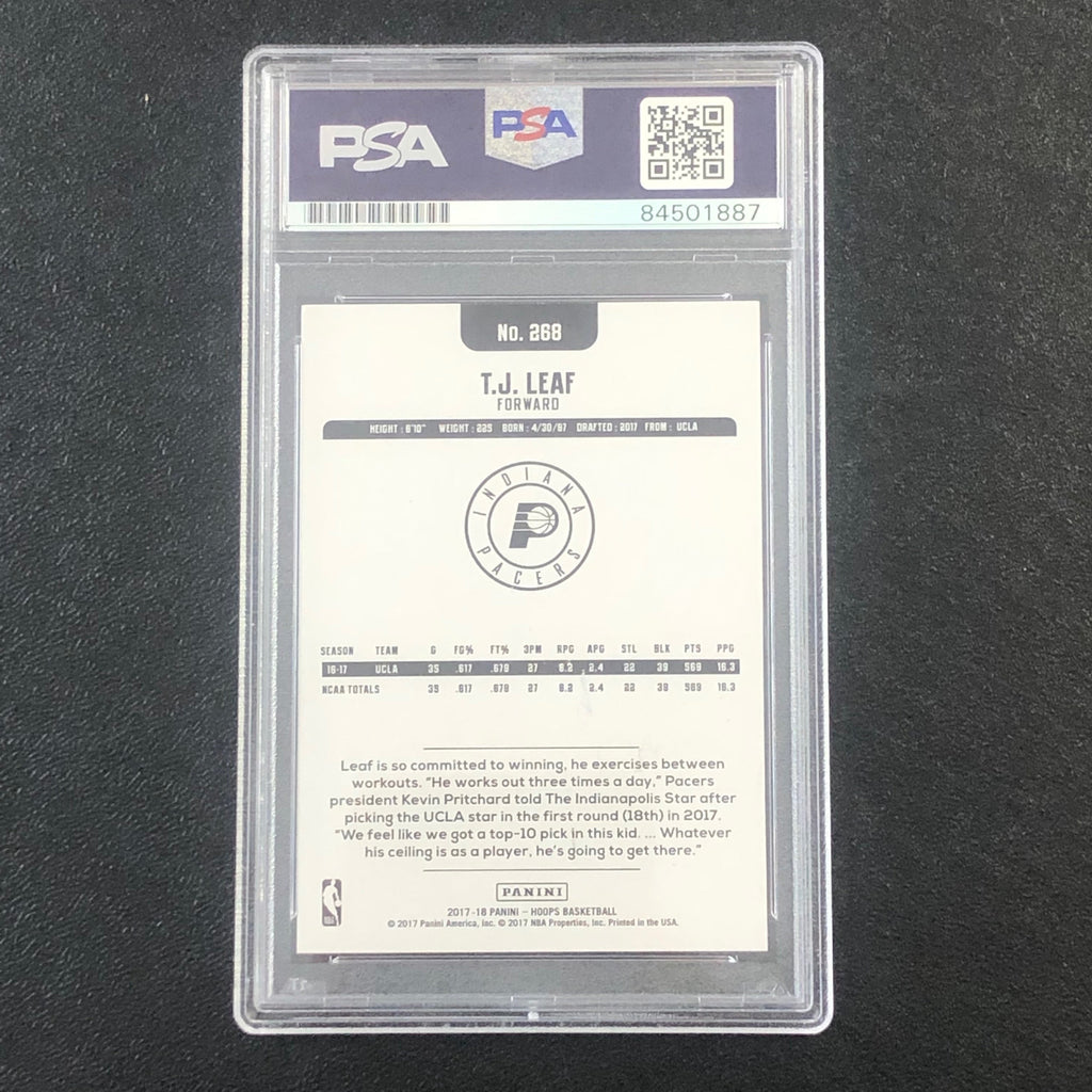 2017-18 NBA Hoops #268 TJ Leaf Signed Card AUTO PSA Slabbed RC Pacers