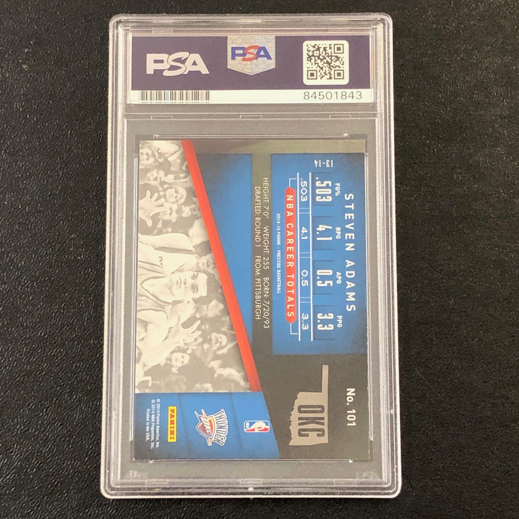 2014-15 Panini Prestige #101 Steven Adams Signed Card Auto PSA/DNA Slabbed Thunder
