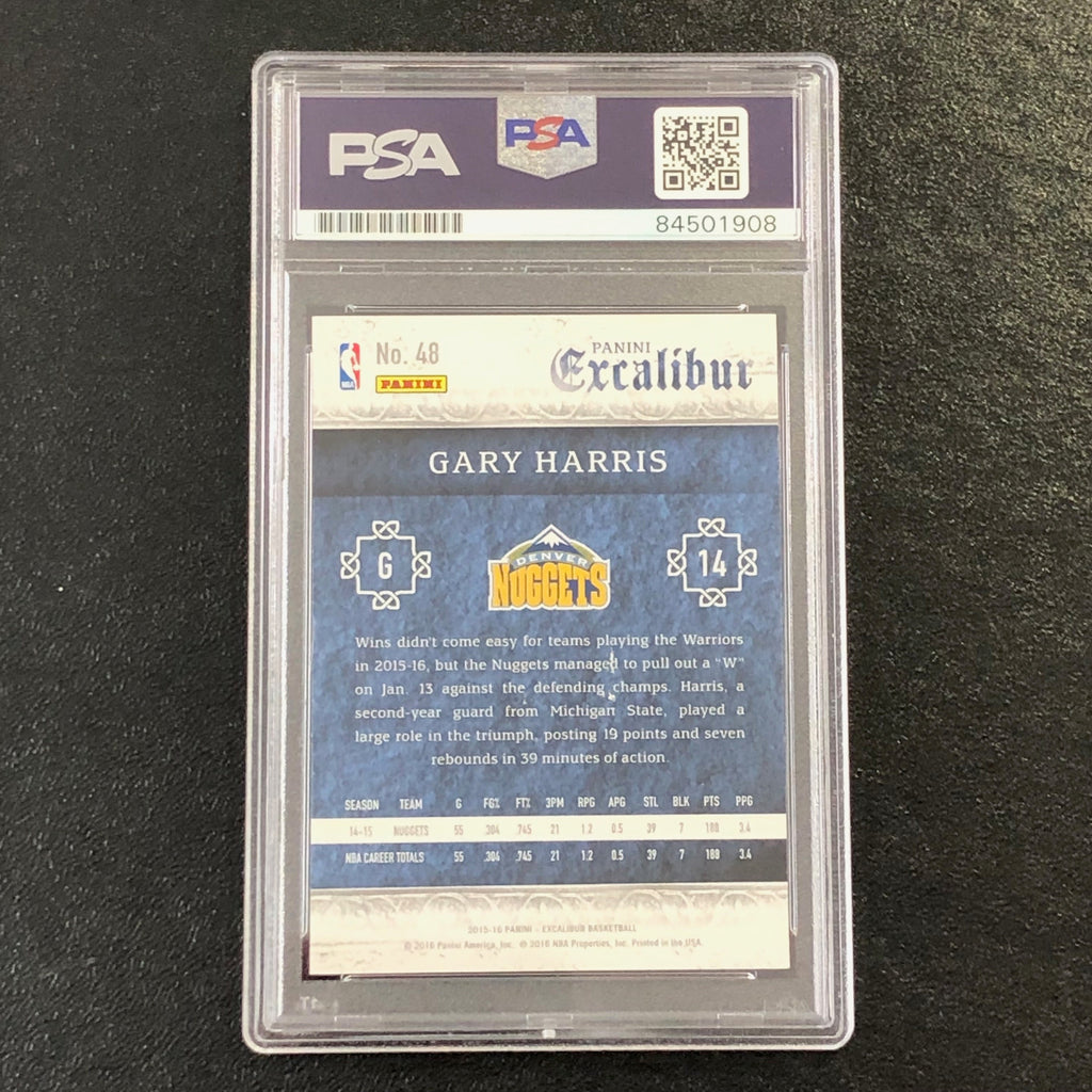 2015-16 Panini Excalibur #48 Gary Harris signed Auto Card PSA/DNA Slabbed Nuggets