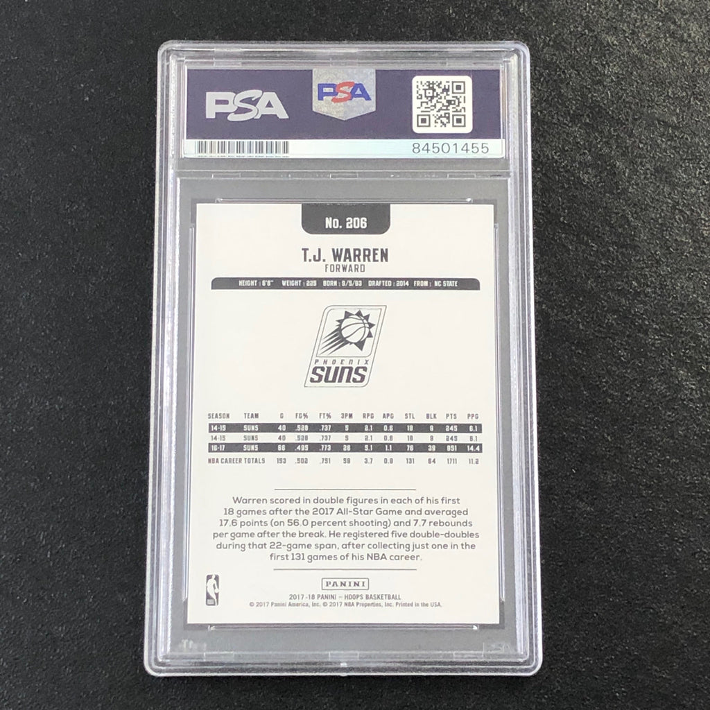 2017-18 NBA Hoops #206 TJ WARREN Signed Card AUTO PSA Slabbed Suns