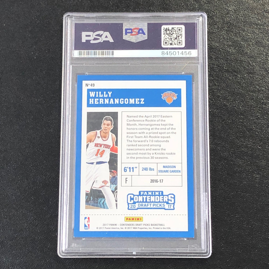2017-18 Contenders Draft Picks #49 Willy Hernangomez Signed Card AUTO PSA Slabbed Knicks