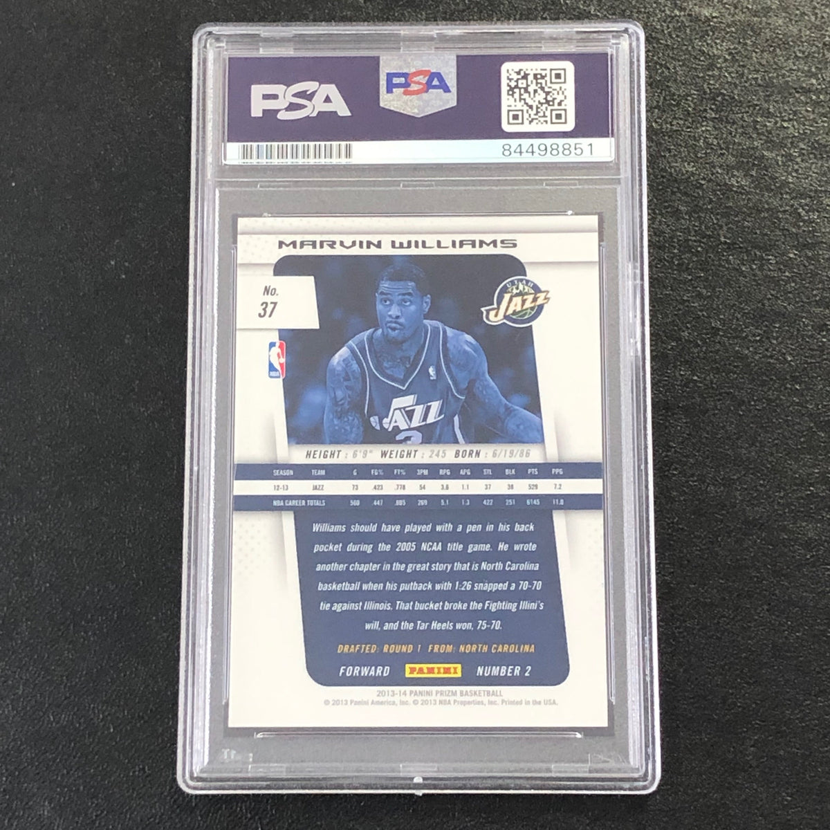 2013-14 Panini Prizm #37 Marvin Williams Signed AUTO PSA Slabbed Jazz
