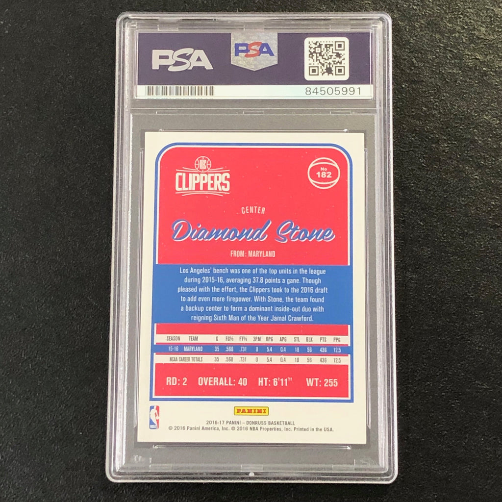 2016 Donruss #182 Diamond Stone Signed Card Auto PSA Slabbed RC Clippers