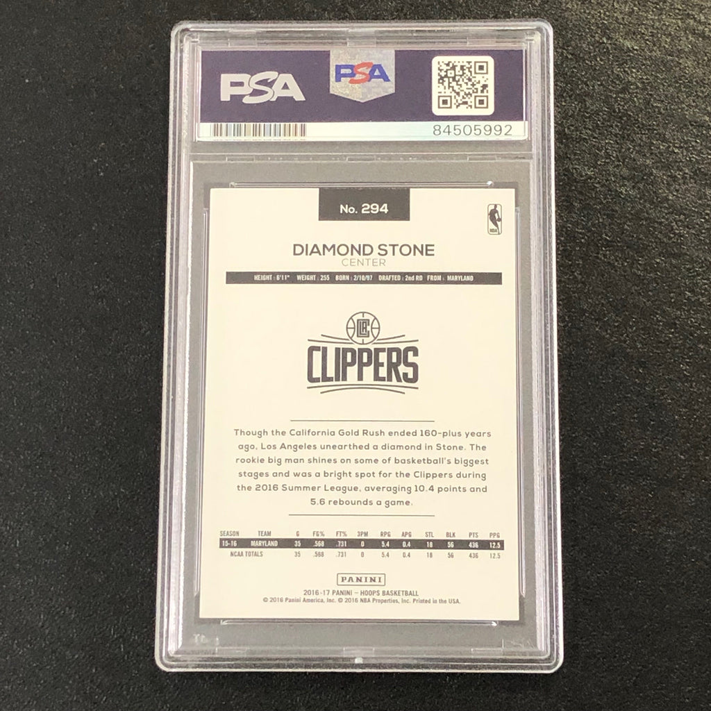 2016-17 NBA Hoops #284 Diamond Stone Signed Card Auto PSA Slabbed RC Clippers