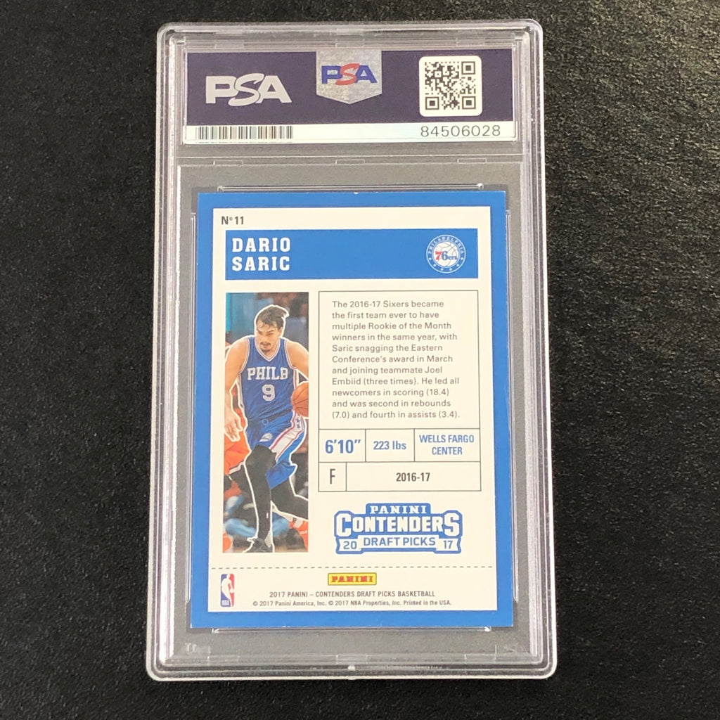 2017 Contenders Draft Picks #11 Dario Saric Signed Card AUTO PSA Slabbed 76ers