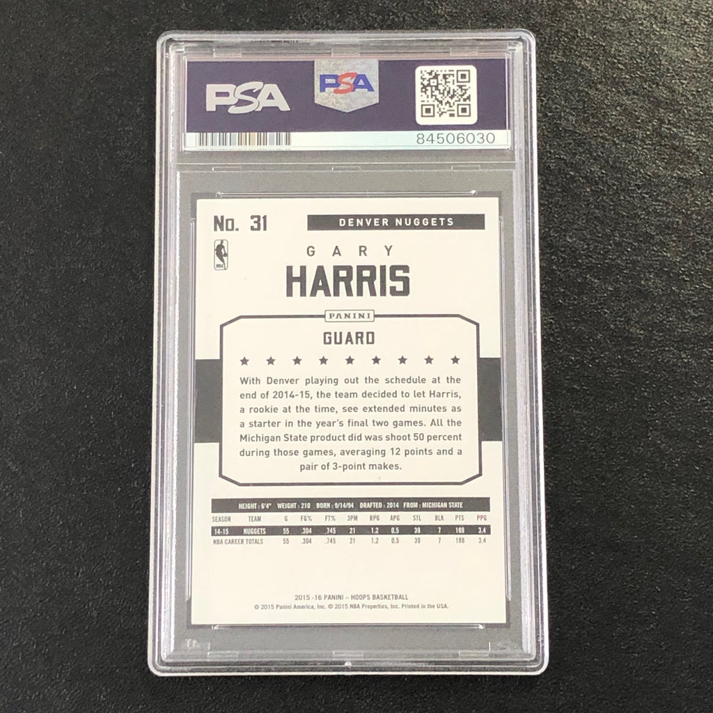 2015-16 NBA Hoops #31 Gary Harris signed Auto Card PSA/DNA Slabbed Nuggets