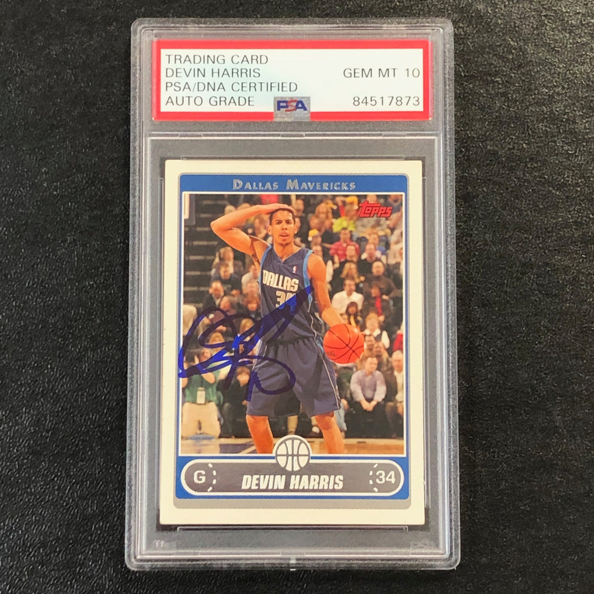 2006-07 Topps #166 Devin Harris Signed Card AUTO 10 PSA Slabbed Mavericks