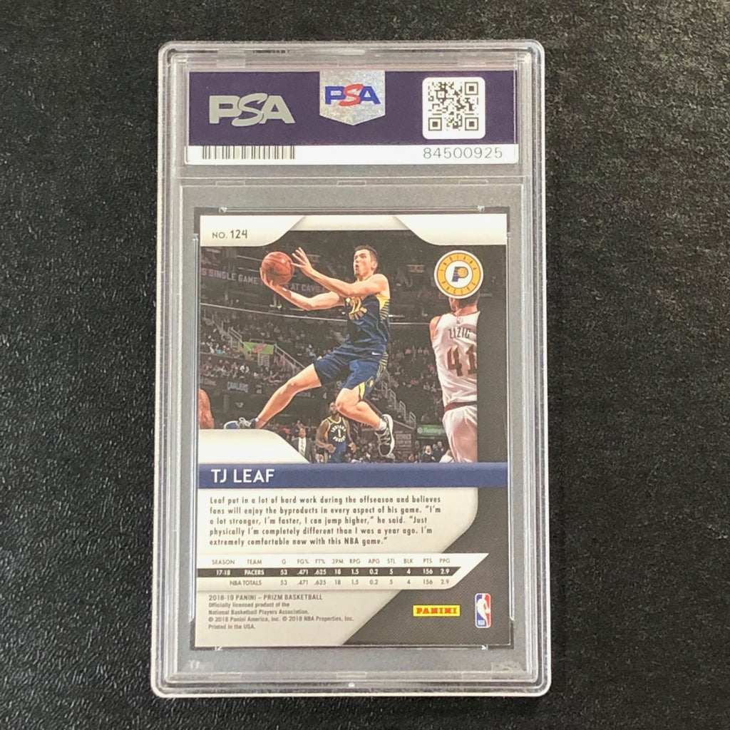 2018-19 Panini Prizm #124 TJ Leaf Signed Card AUTO 10 PSA Slabbed Pacers