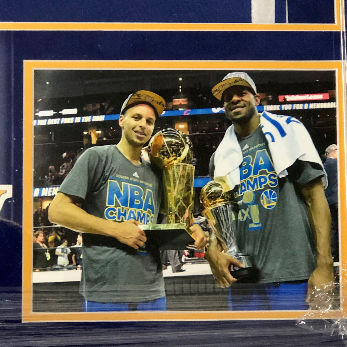 Stephen Curry and Andre Iguodala Signed Jersey PSA/DNA Warriors Custom Framed Steph