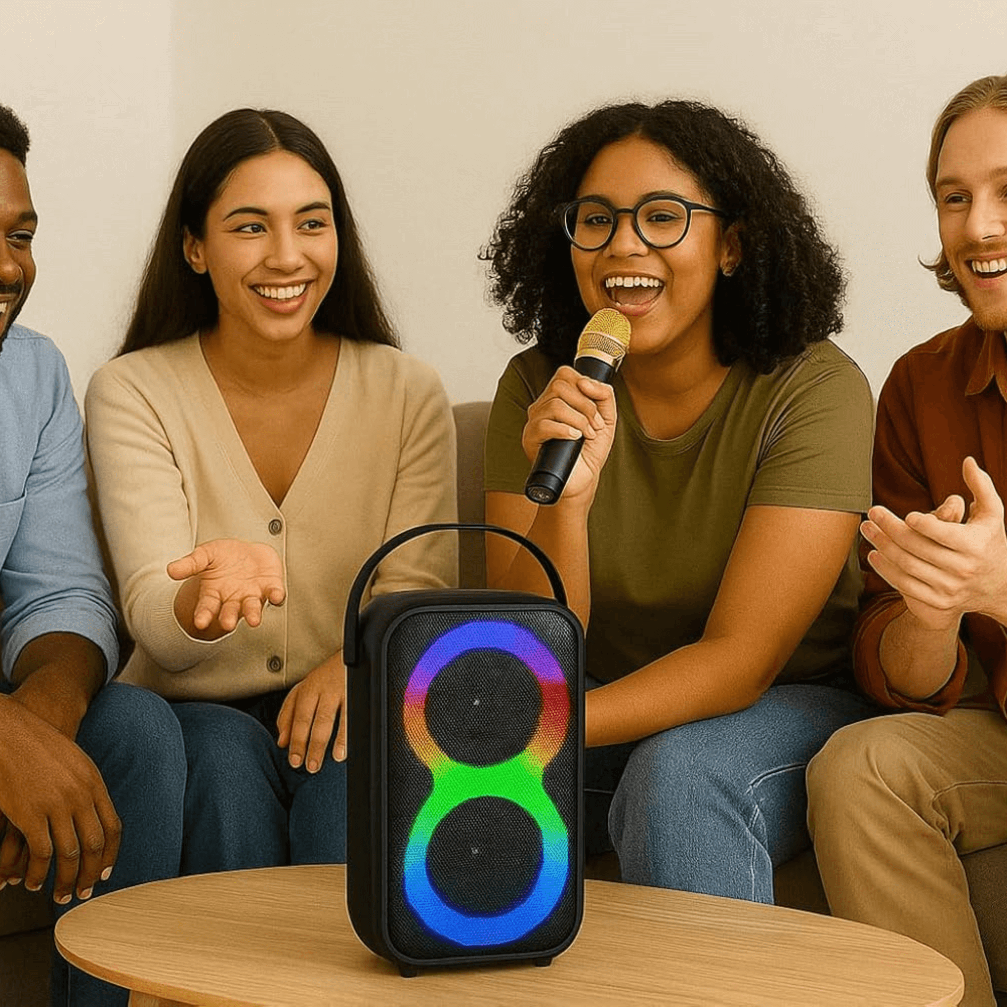 IQ Sound Karaoke Kraze 2x 4-Inch Portable Bluetooth Speaker