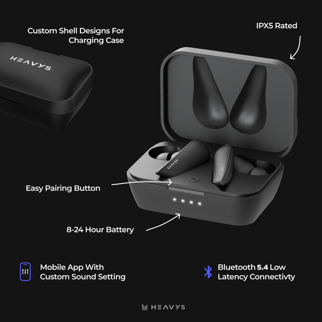 Heavys H1H Headphones + Earbuds Bundle
