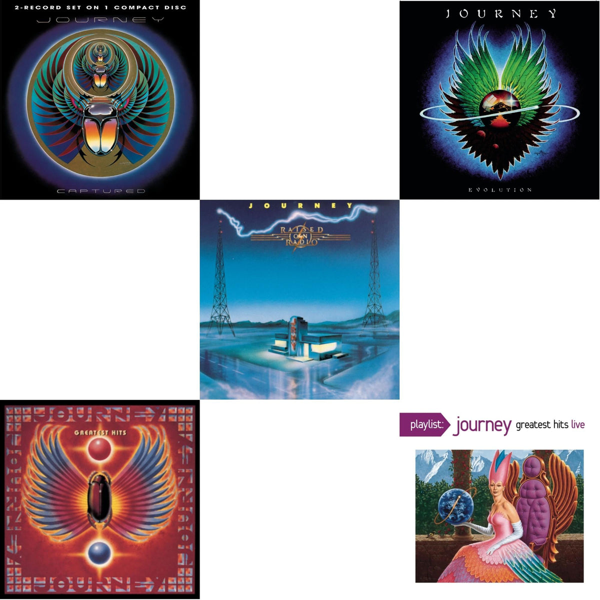 Greatest Hits & Raised On Radio & Captured & Playlist: Journey Greatest Hits Live & Evolution
